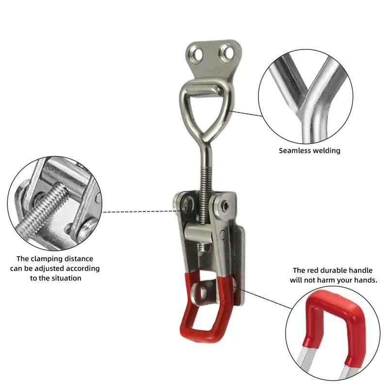4001 4002 4003 Adjustable Toggle Clamp Latch Heavy Duty Toggle Latches Holding Capacity Pull Latch Clamp Lid Jig Tool Box Cas