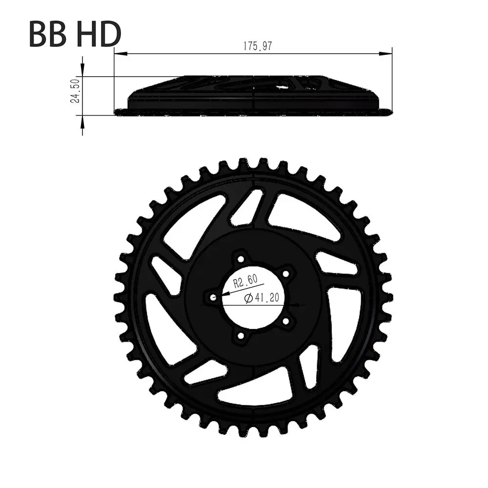 GUSTAVO E-bike Kettenblatt 42T Für BAFANG BBS01 BBS02 BBSHD M625 Hohe Qualität Aluminium Legierung Elektrische Fahrrad Zubehör – Detail 8