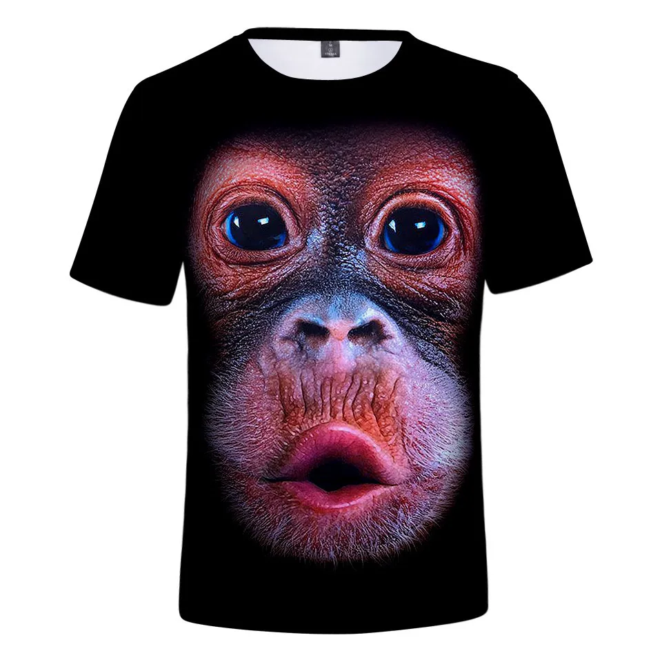 

3D Gorilla Tiger Shiba Inu Print T-shirt para crianças, Anime Harajuku T Shirts para meninos e meninas, roupas infantis, 3 a 14