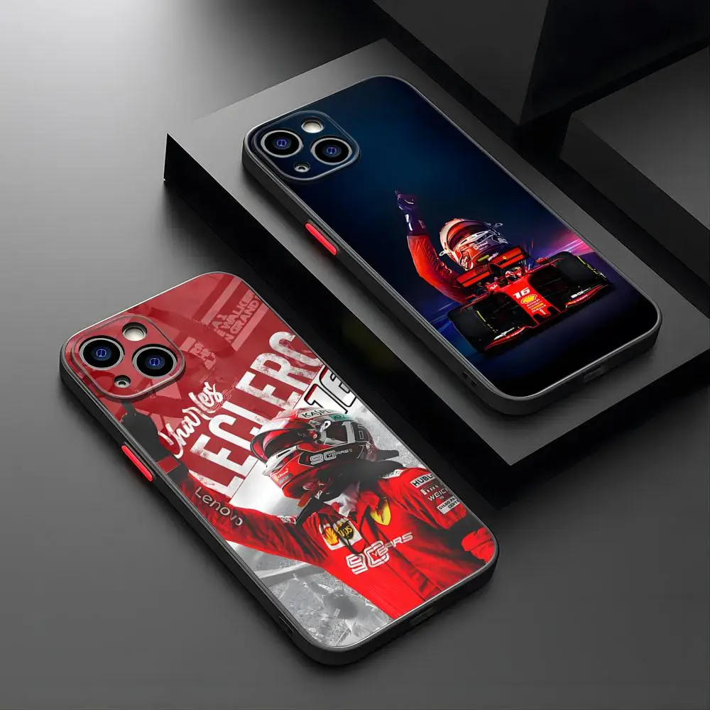 F1 Charles Leclerc 16 Phone Case Matte Translucent Back Cover For Iphone 15 Pro Max 14 Pro 13 11 12 Mini Xs X Xr 7 8 Plus Se