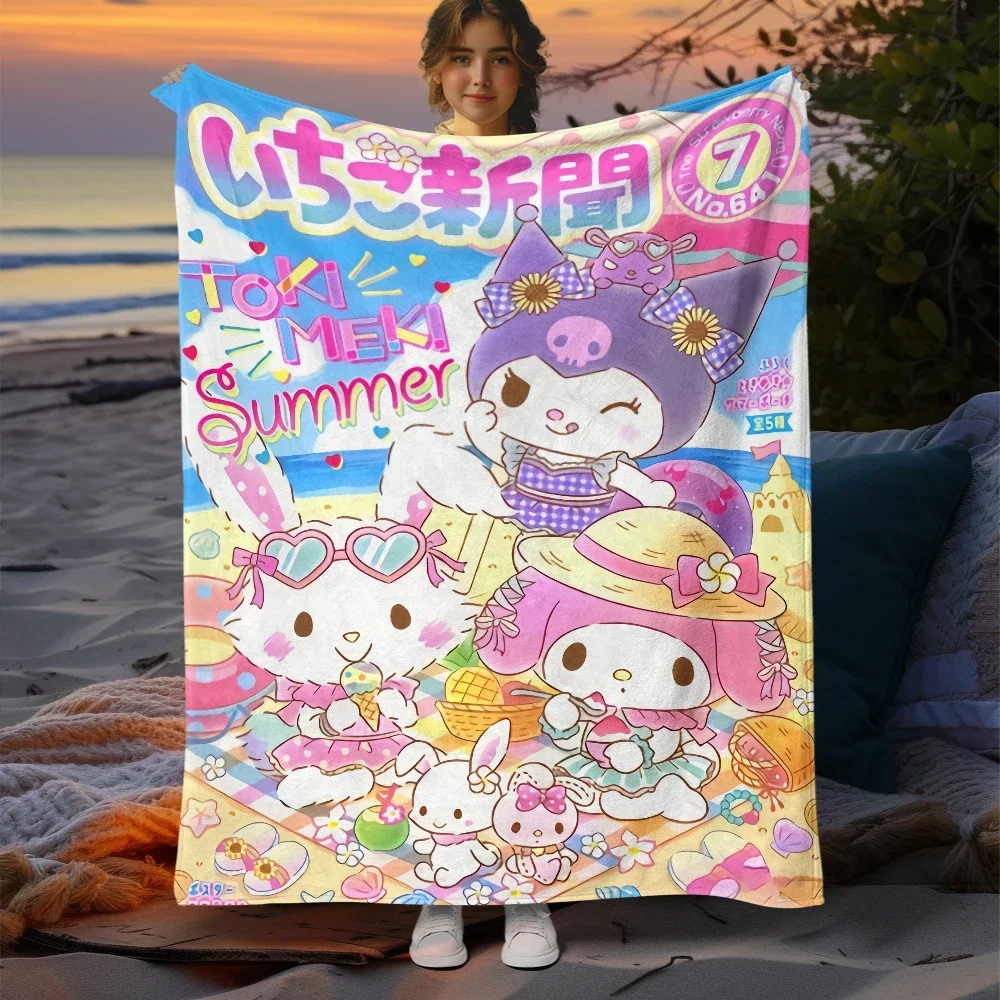 Kuromi HD Print Blanket.Cute, Soft and Comfortable,Nap,travel,work,living Room,bedroom,Chair,sofa,Picnics,Blankets,Gift. 4