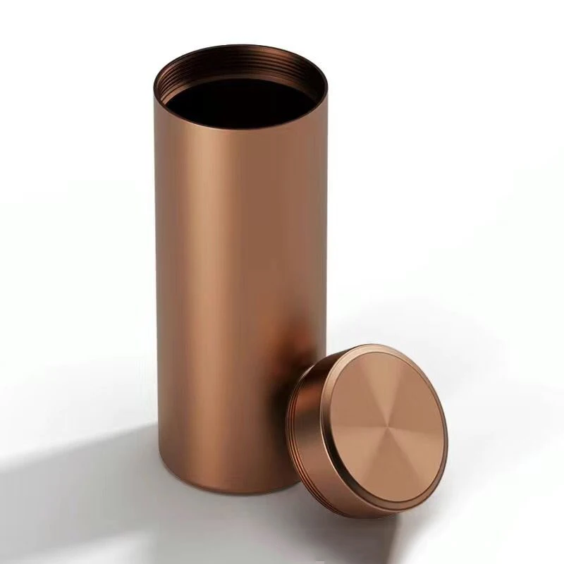 Portable Sealed Jar Travel Moisture-proof Solid Color Nut Candy Food Storage Container Tea Can Metal Box Stainless Steel