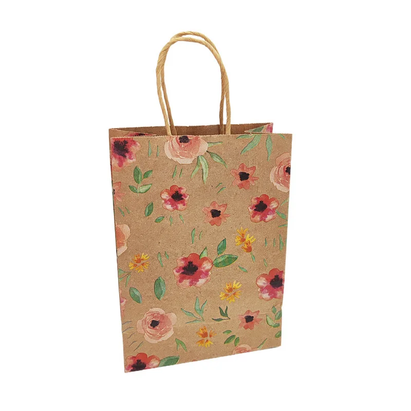 thumbnail image 1 of 12/24 bolsas de regalo de papel Kraft con asa para envolver regalos de boda, embalaje portátil, bolsa de compras, suministros para fiestas de cumpleaños, 1 of 5
