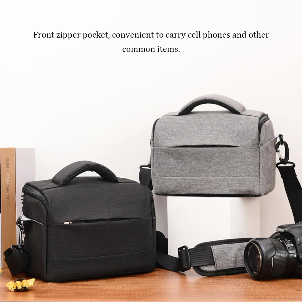 

Camera Shoulder Bag Case Sling Pouch Men Women Multi-grids Zipper Wear-resistant Professional Cameras Accessories Black