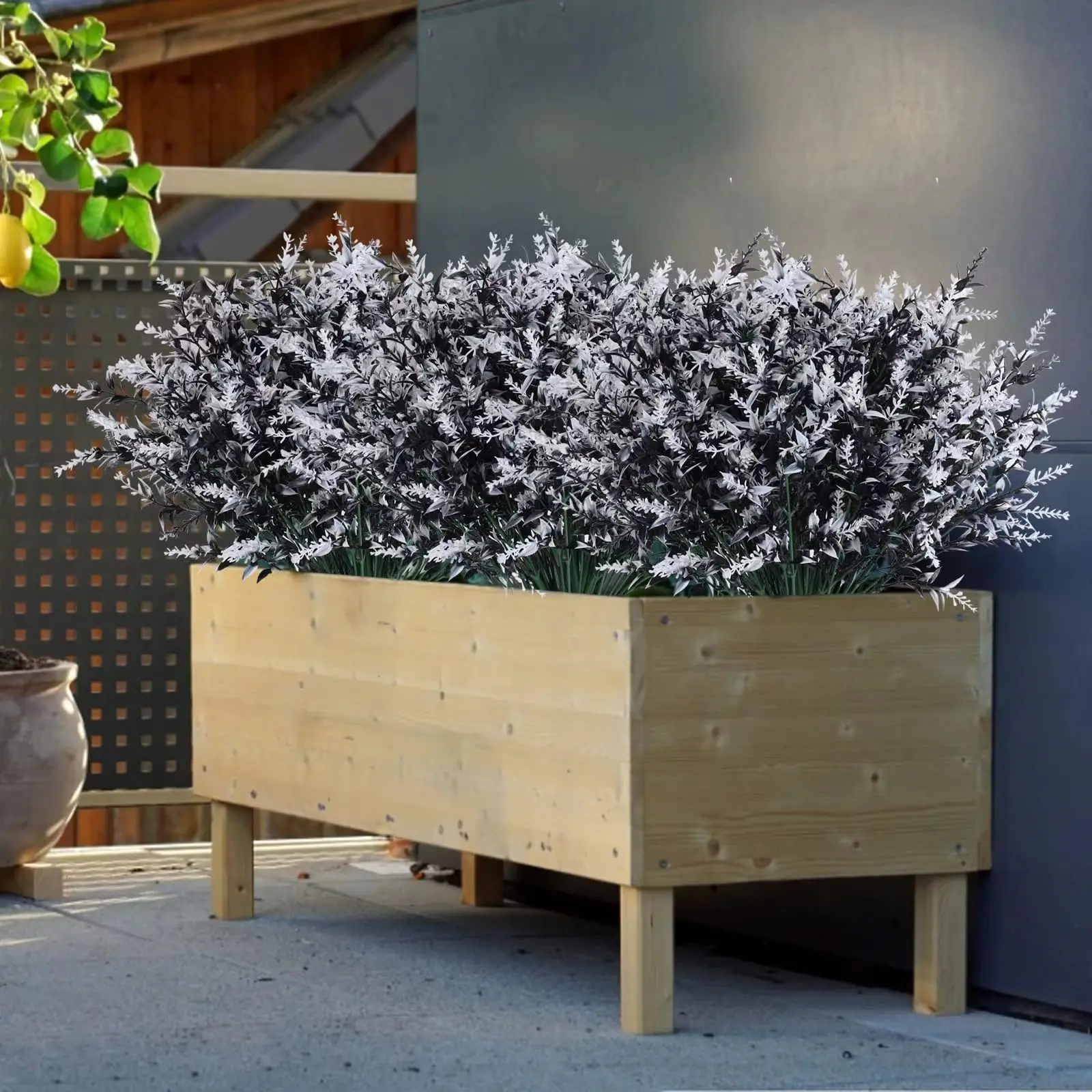 8/12PCS Artificial Lavender, UV Resistant Outdoor Fake Flowers 4