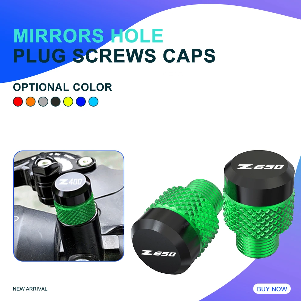 

For Kawasaki Z300 Z650 Z400 Z800 Z 400 650 300 Z1000/SX Z900RS rearview mirror plug hole screw cap mirror hole cover accessories