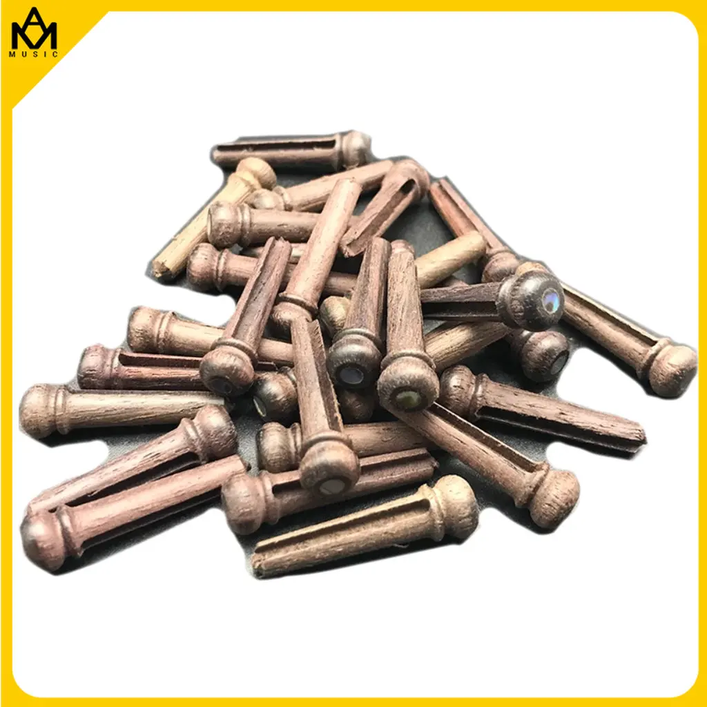 30/120pcs Rosewood Guitar Bridge Pins with 2.0mm Green Abalone Shell Dot Guitar Pressure String Nails Pin Free Shipping