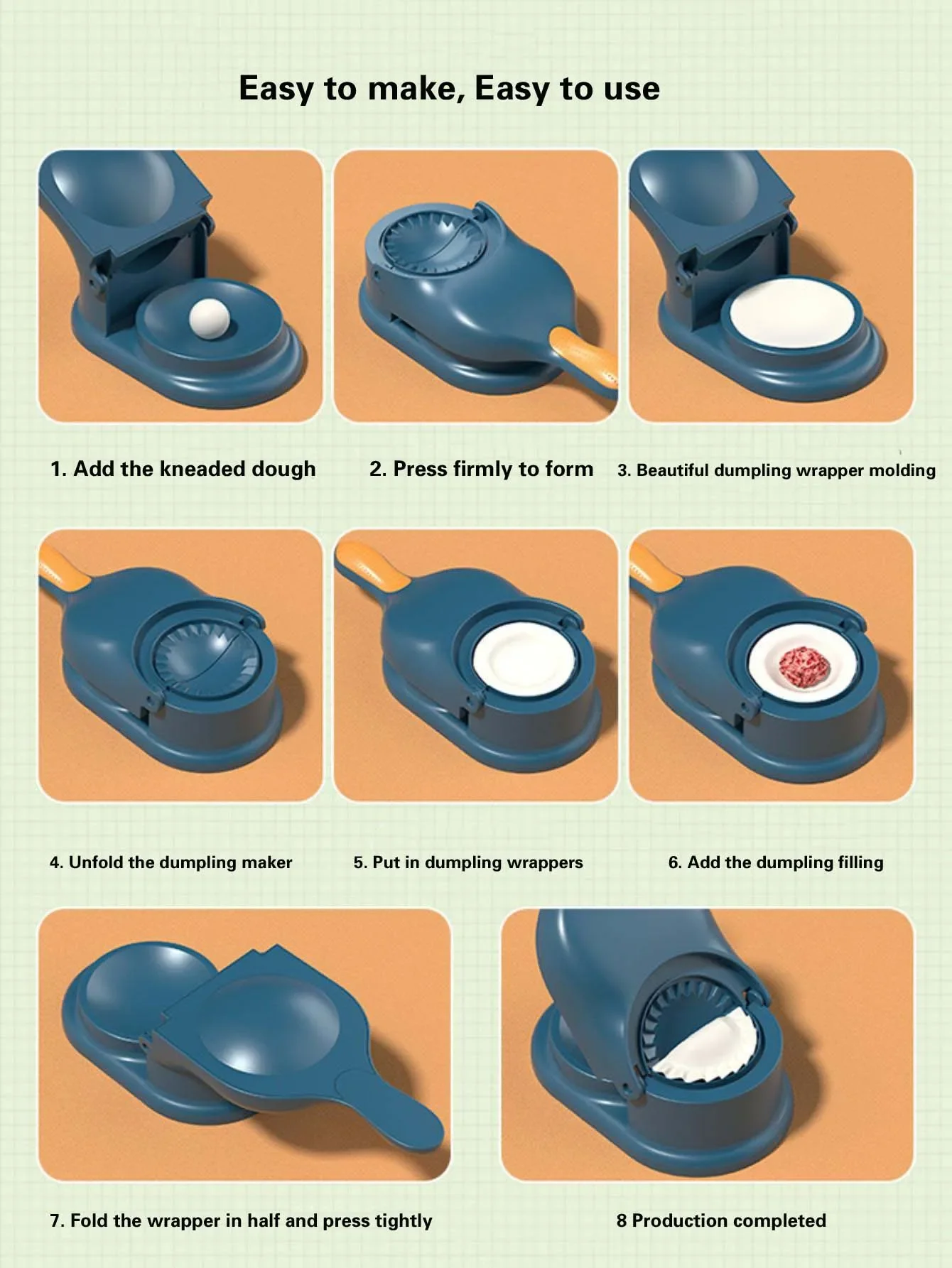 2in1 Dumpling Maker DIY Wrapper Presser Manual Ravioli Empanadas Dough Skin Molder Machine Multi-function Household Kitchen Tool Kitchen Accessories Noodle Press