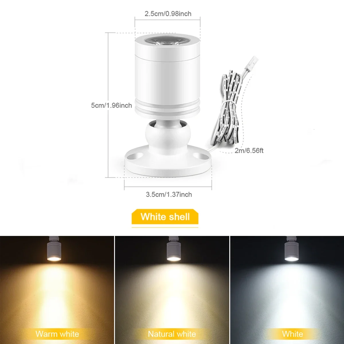 Enhanced LED Spot Light with RF Remote Control - Dimmable Mini Aluminum Ceiling Lamps for Kitchens and Retail Spaces