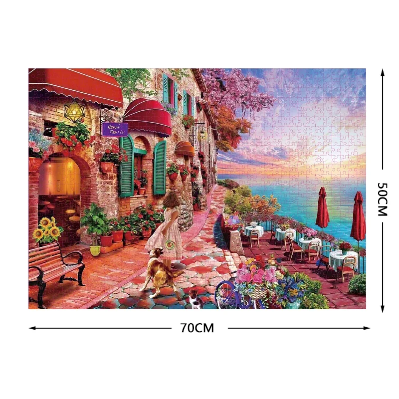70*50cm Adult Puzzle 1000 Pieces Paper Jigsaw Puzzles The Morning Blossom Famous Painting Series Learning Education Craft Toys 3