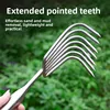 Stainl Steel Welded Handle Small Rake Garden Multi-Claw Loosen Soil Rake Seood Driving Garden Tool Metal Handheld 5