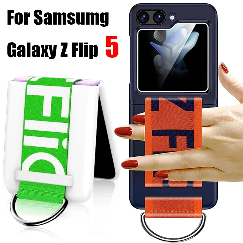 Per Samsung Galaxy Z Flip 5 4 3 Custodia Fashion Wristband Ring Cover Protettiva Pieghevole Per Z Flip5 Flip4 3 Custodia Con Cinturino Di Alta Qualità