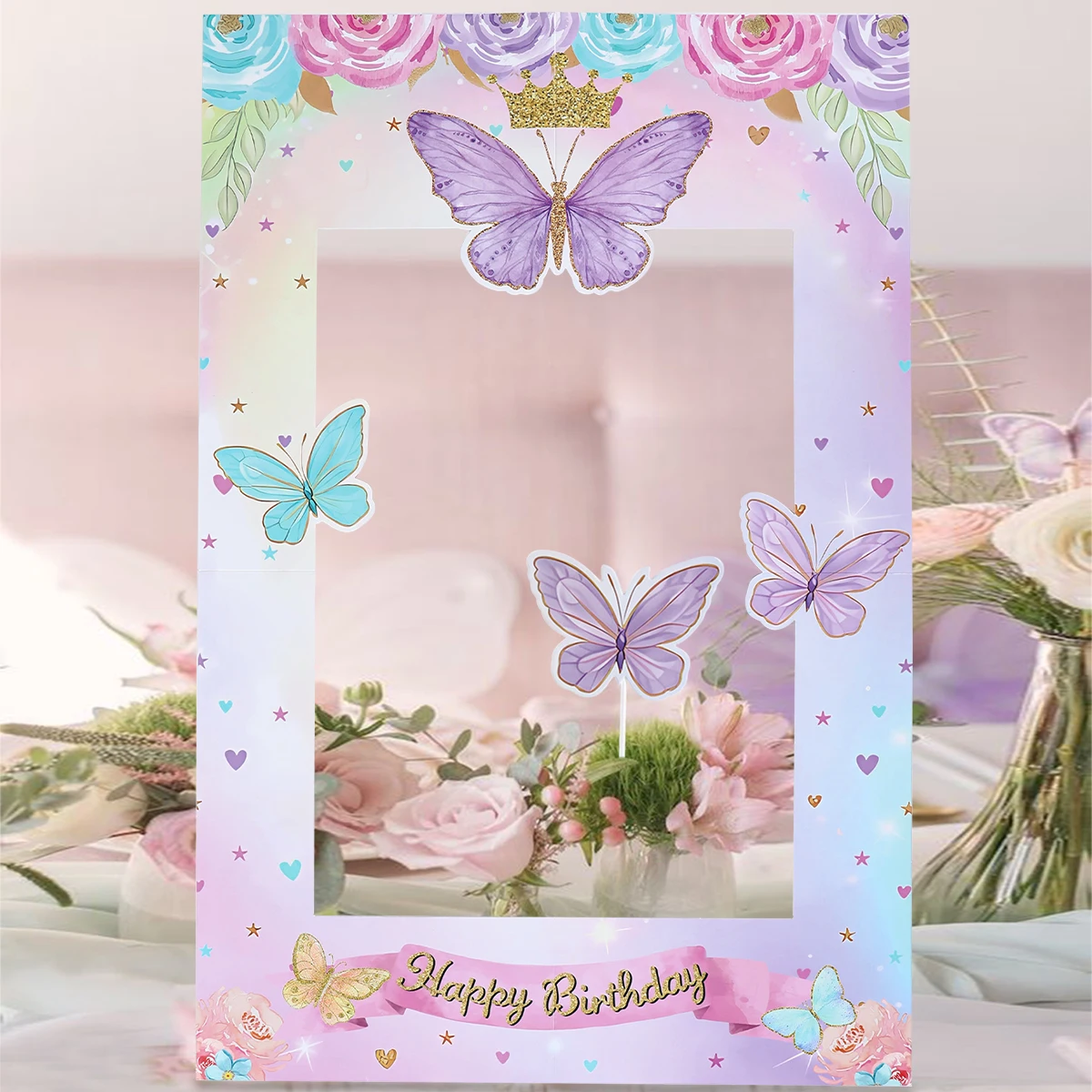 Decoration Anniversaire Papillon Lot De 15 Pièces,Joyeux Anniversaire