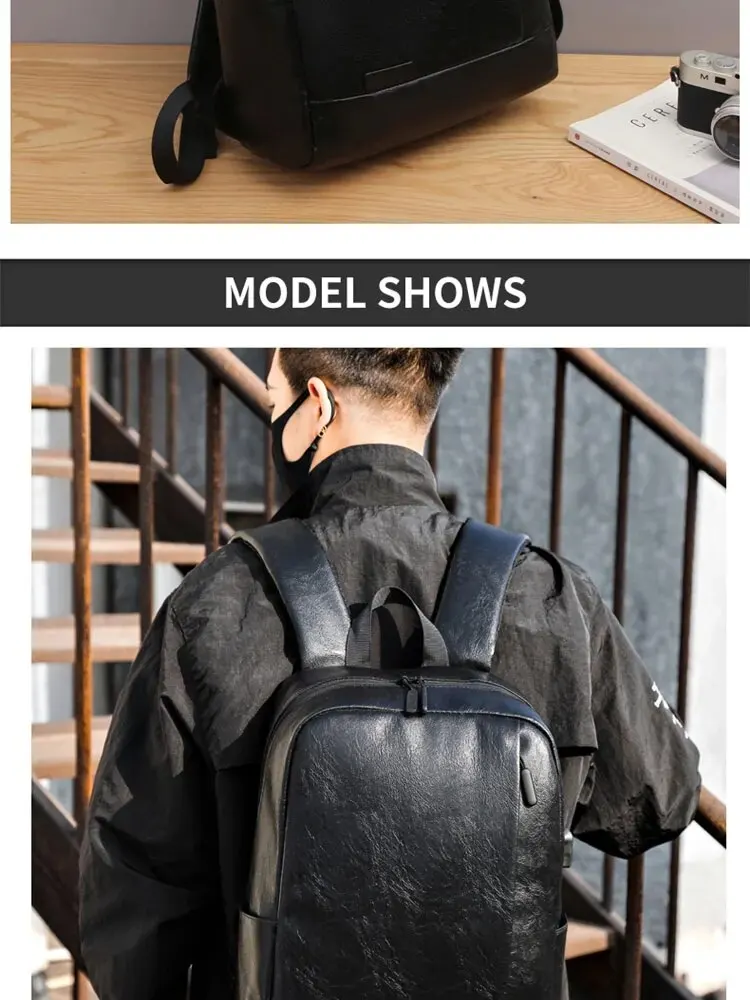 1 Pack 15.6 Inch Men's Business Simple Computer Backpack Usb Charging Lightweight Schoolbag Travel Commuting