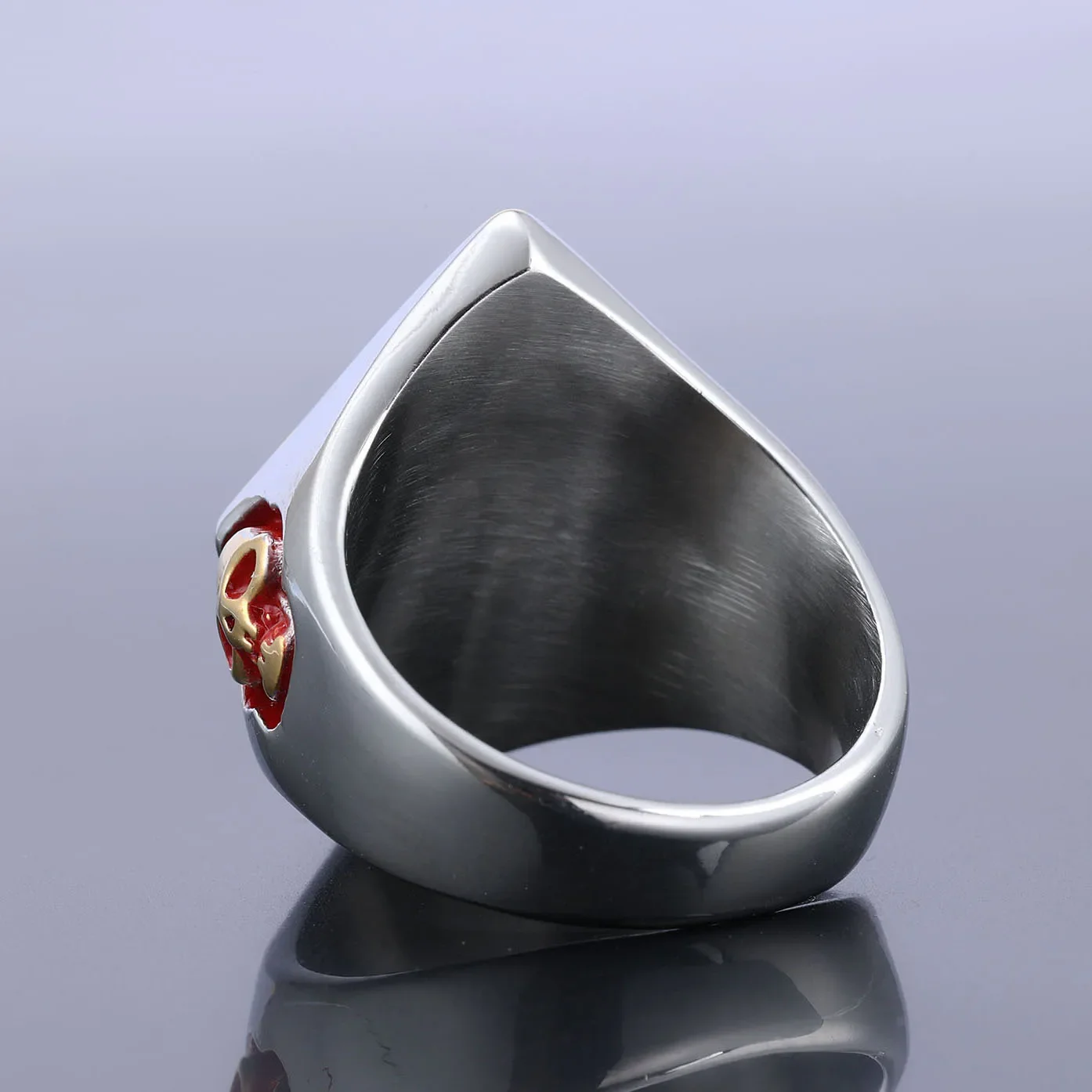 CHUANGCHENG Personalized Men's Motorcycle Style 1% Skull 316 Stainless Steel Rings Size 8-16