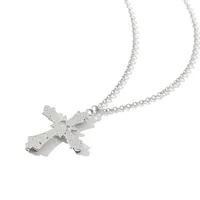 Y2K Fashion Heart Cross Pendant Necklace Pink Crystal Egirl Sweet Cool Clavicle Chain Necklaces Aesthetic Party Jewelry Gifts - Image 6