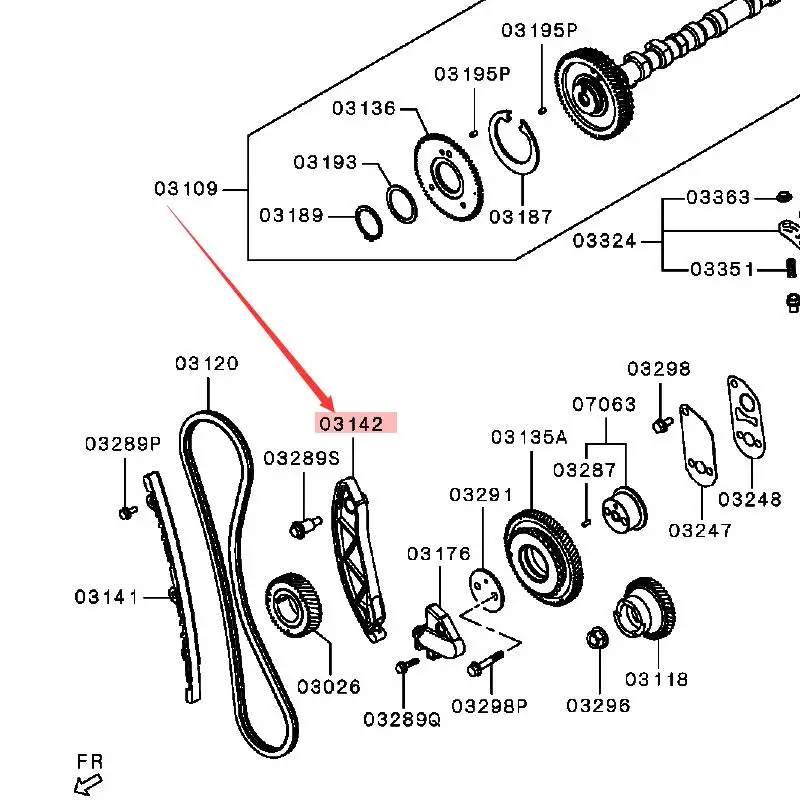 Kowze 1141a042 Timing Chain Tension Side Guide Fit For Mitsubishi L200
