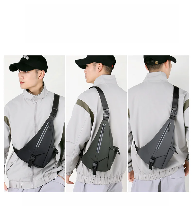 Reflective Chest Bag For Men Waterproof Sling Bag For Commuting_voghion.com