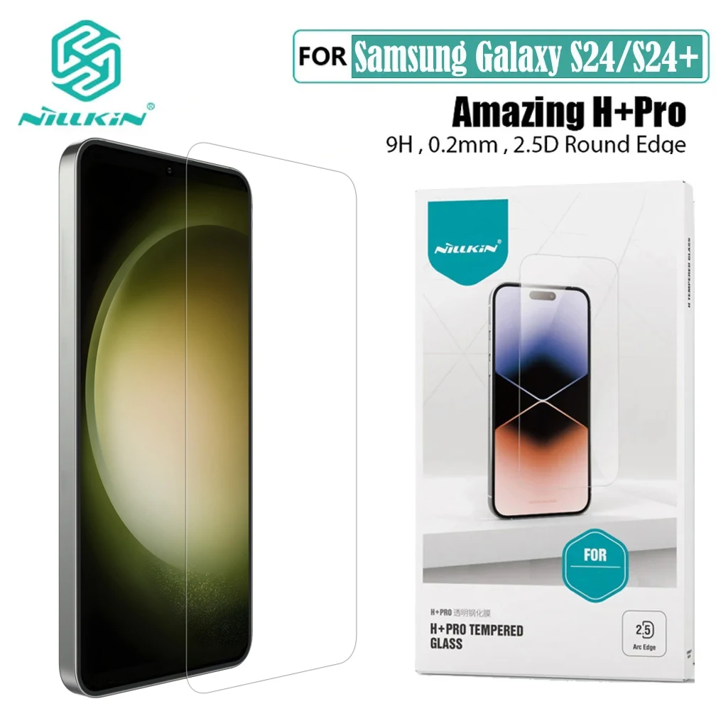 

Для Samsung Galaxy S24 S24 + закаленное стекло Nillkin H + PRO Противоударная 2.5D 0,2 мм Защитная пленка для экрана для Samsung S24 Plus
