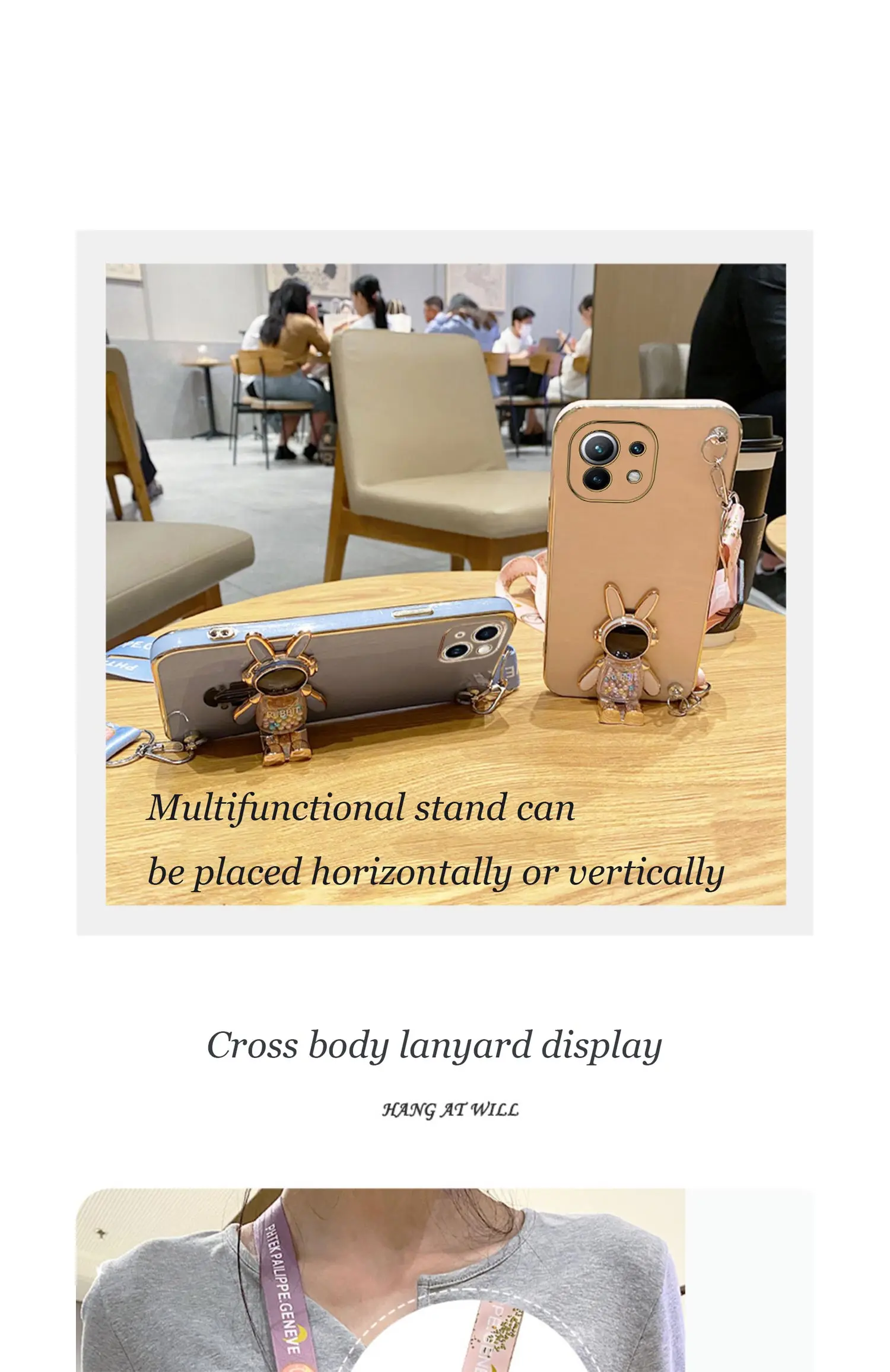 Crossbody Candy Rabbit Lanyard Strap Case For Xiaomi Mi 12T 11T 12 10 Mi13 13 Pro Lite 11 Ultra 5G 8 9 9T Cover_voghion.com