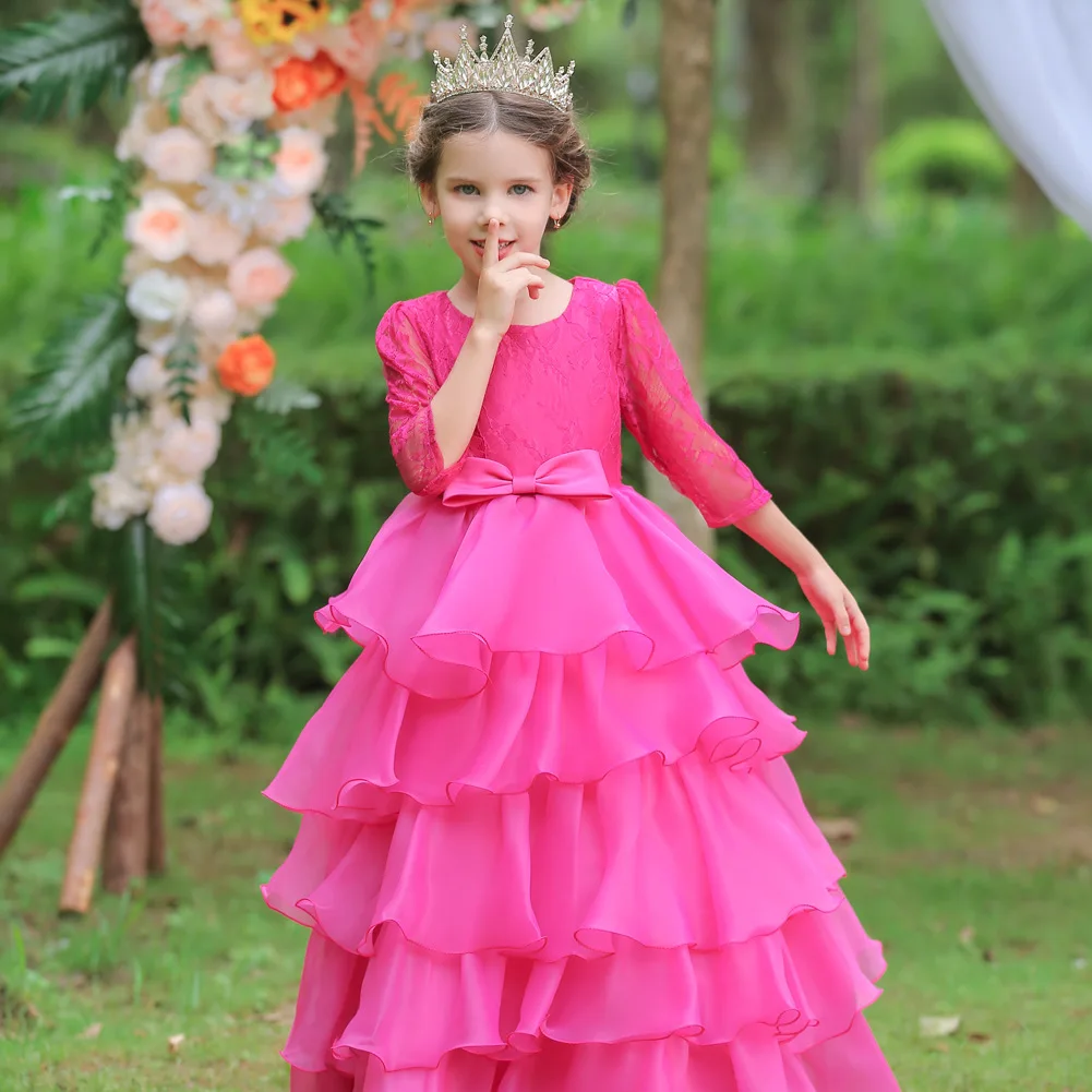 Kids Designer Embroidered Mirror Work, Embellished Pattu Organza Silk Long  Gown / Long Ethnic Frock / Full Length Gown with Zari Border.