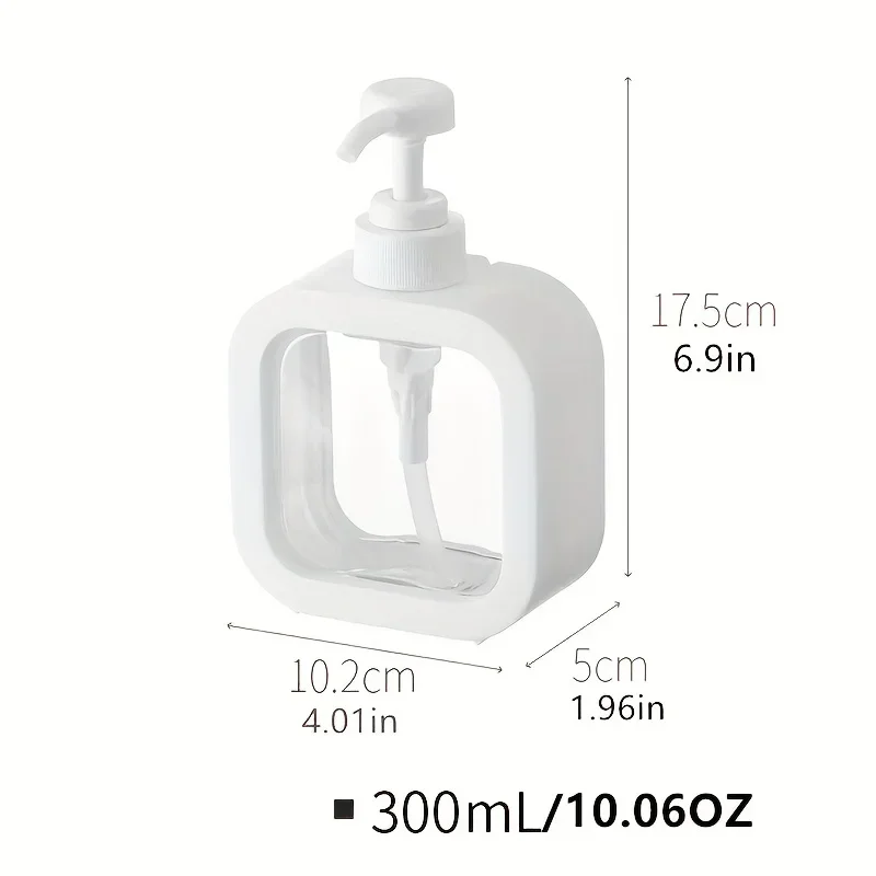 300/500ml Transparent Plastic Split Bottle Press Bottle Portable Empty with Large Capacity for Travel and Bathroom Use