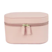 Customisable Name Ladies Saffiano Split Leather Travel Toiletry Case Bag Makeup Organizer Box Dopp Kit Cosmetic Bag Set 2