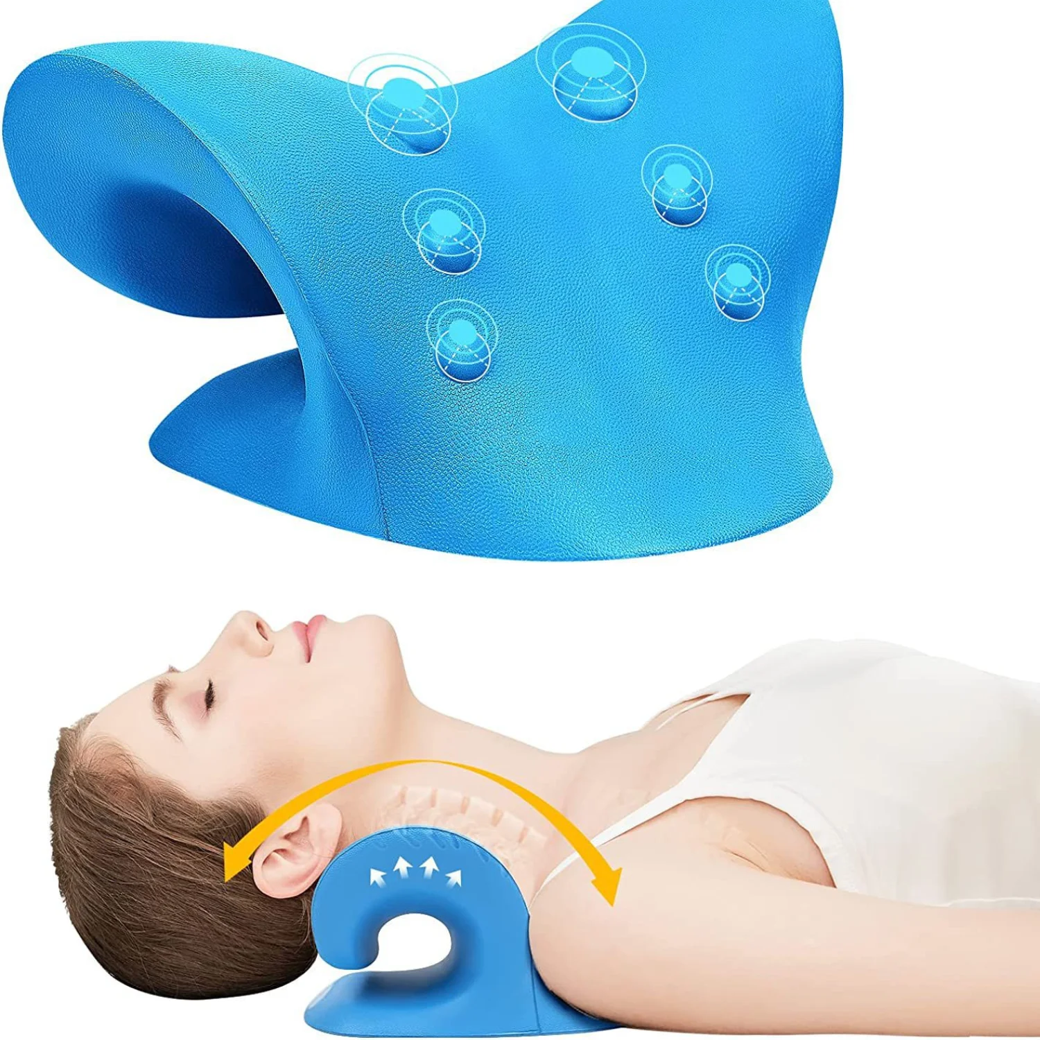  Chiropractic Pillow,Neck and Shoulder Pain Relief Support  Relaxer Cervical Pillow Massage Traction Device to Help Ease Neck Pain and Shoulder  Pain and Provide Relief by Easing Tension : Home & Kitchen