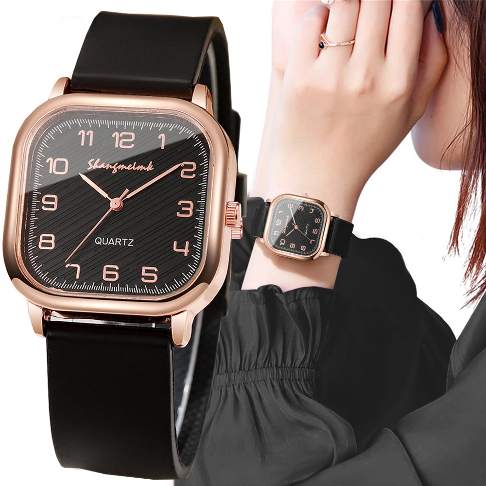 Women Watch Fashion Square Casual Silicone Strap Quartz Watch For Girls Clock Reloj Mujer