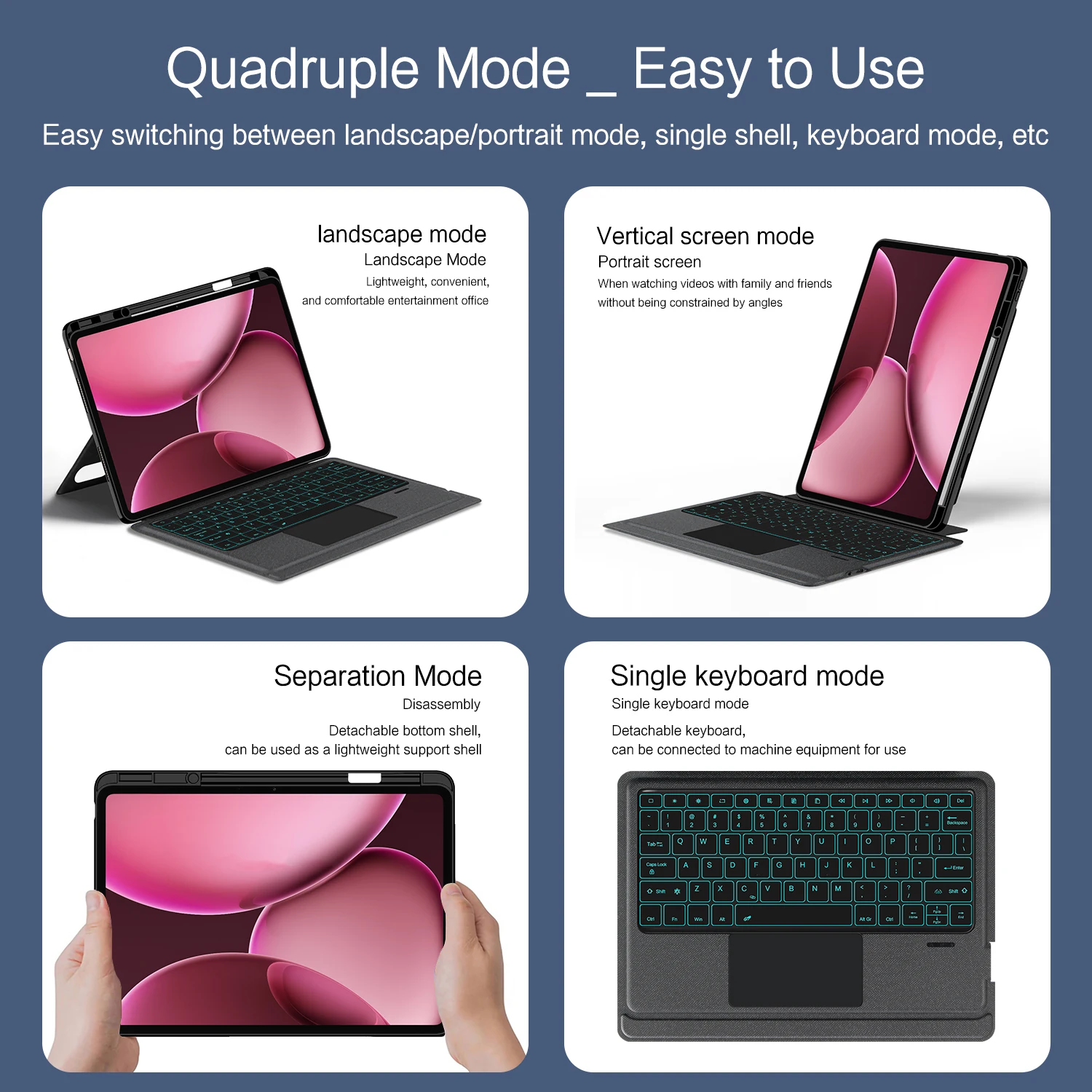 Detachable Magic Keyboard Case For OPPO Pad 4 PRO 2025 Cover