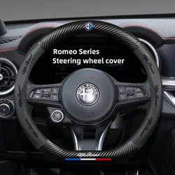 Alfa Romeo Luxury Steering Wheel Cover - Premium Car Interior Accessory (D - type Black)