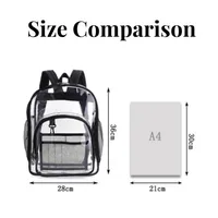 Backpack Waterproof Transparent School Bag Girl Large Capacity Backpack Solid Clear Backpack Men Fashion Transparent Plastic Bag - Image 6