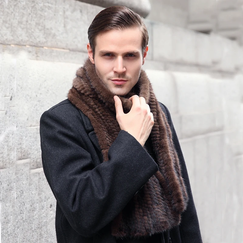 Uomo Donna Scialle di pelliccia di visone Buon regalo Sciarpa di