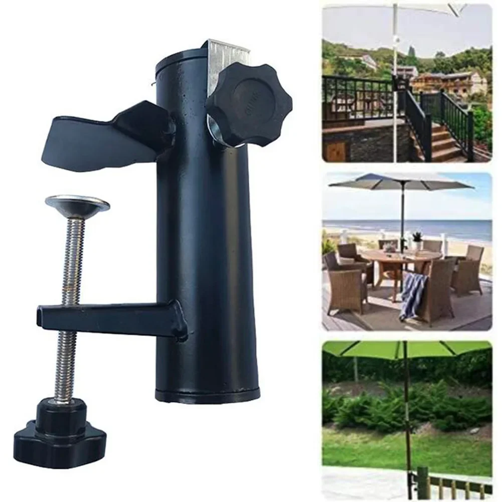 Umbrella Clamp Umbrella Holder Easily Install For Square Railing Home Organizer Home Shelf Outdoor Base