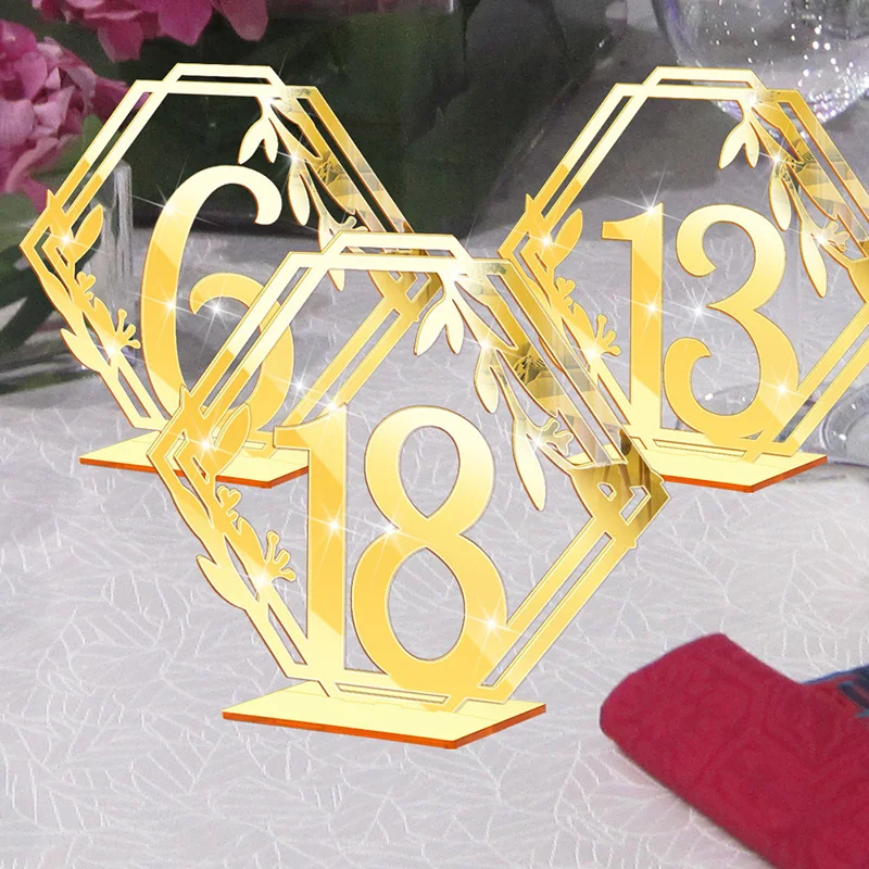 Wedding Place Cards 1-20 Number Acrylic Wedding Table Numbers Table Place Cards Stands with Holder for Wedding Reception Party Event