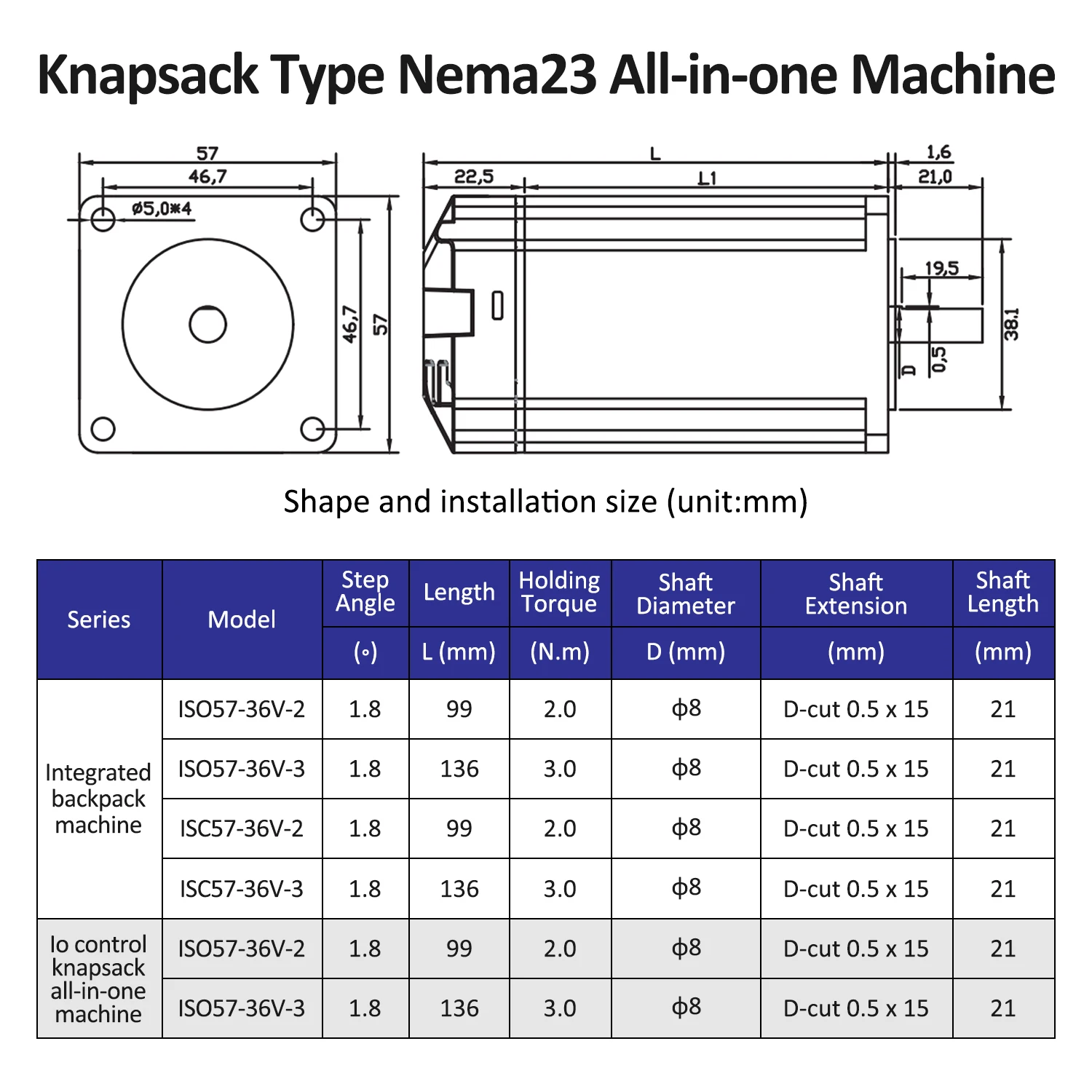 Lichuan 36V 3A/4A 1000PPR 2/3N.m Integrated StepperMotor 2Phase Nema23 ClosedLoop Integrated Stepper Motor Driver for New Energy