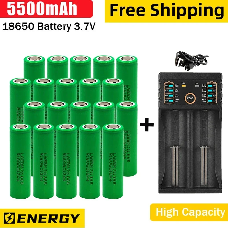 Marca 18650 Batteria Spedizione Gratuita Bestseller 35E Li-Ion 3.7V 5500Mah + Caricabatterie Ricaricabile Batteria Cacciavite Adatta