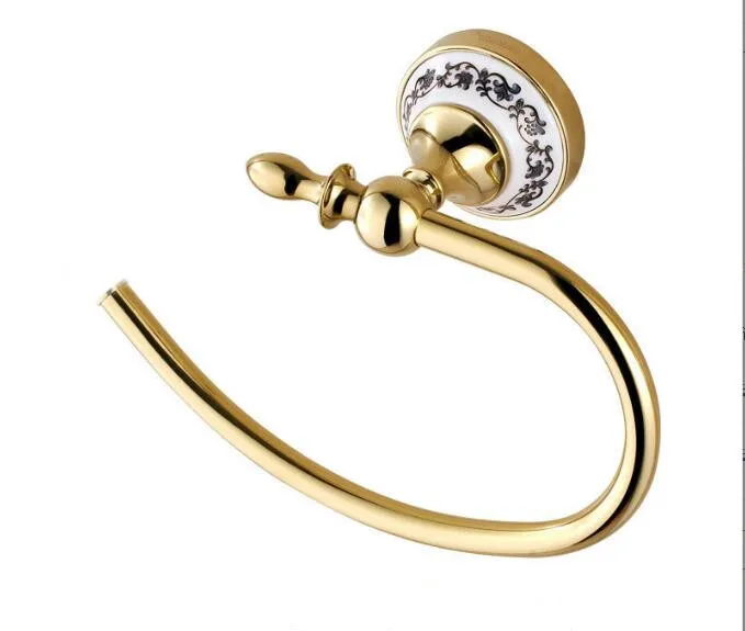 1PC Brass Hand Towel Round Holder Ring Kitchen Bathroom Hardware Accessory KG