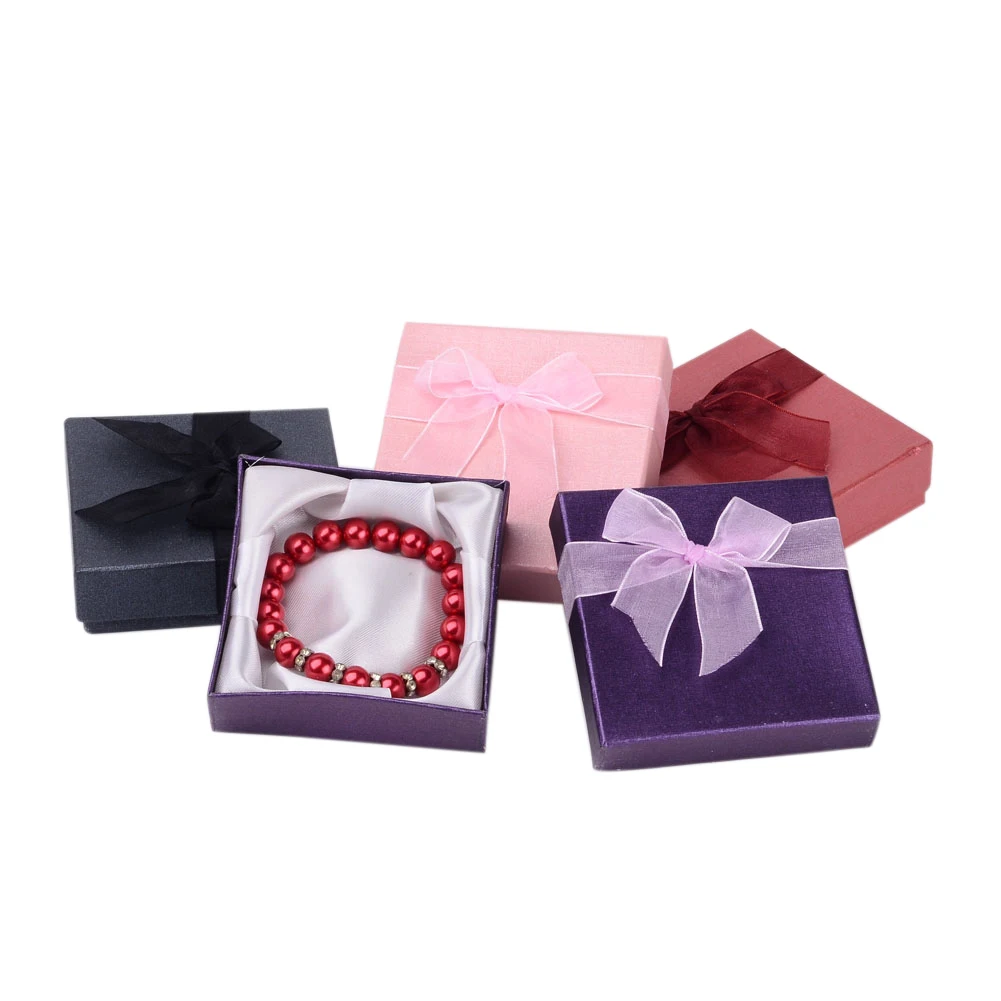 Lusso Bianco Cartone Bracciale Collana Gioielli Scatole E Sacchetto Di Imballaggio Con Logo - Foto 5