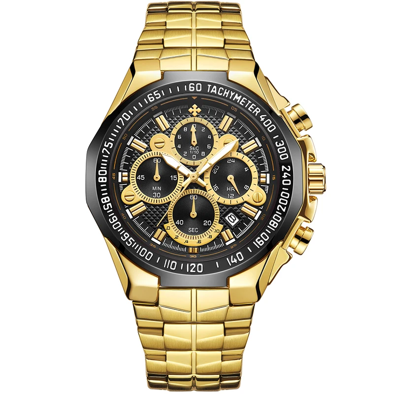Relogio Masculino WWOOR Men Watches 2022 Top Brand Luxury Wrist Watches Men Male Gold Big Golden Chronograph Wristwatch Man 