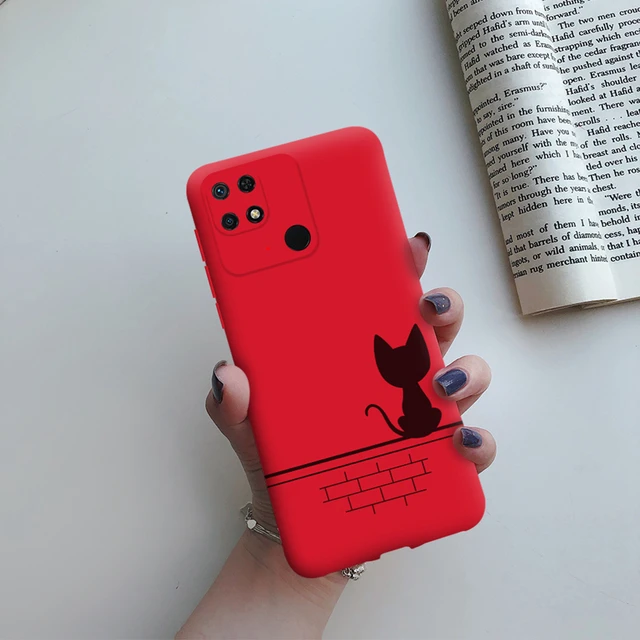 Funda Xiaomi Redmi 10C (4G) Carcasa Gel TPU Silicona PTG + Protector Rojo