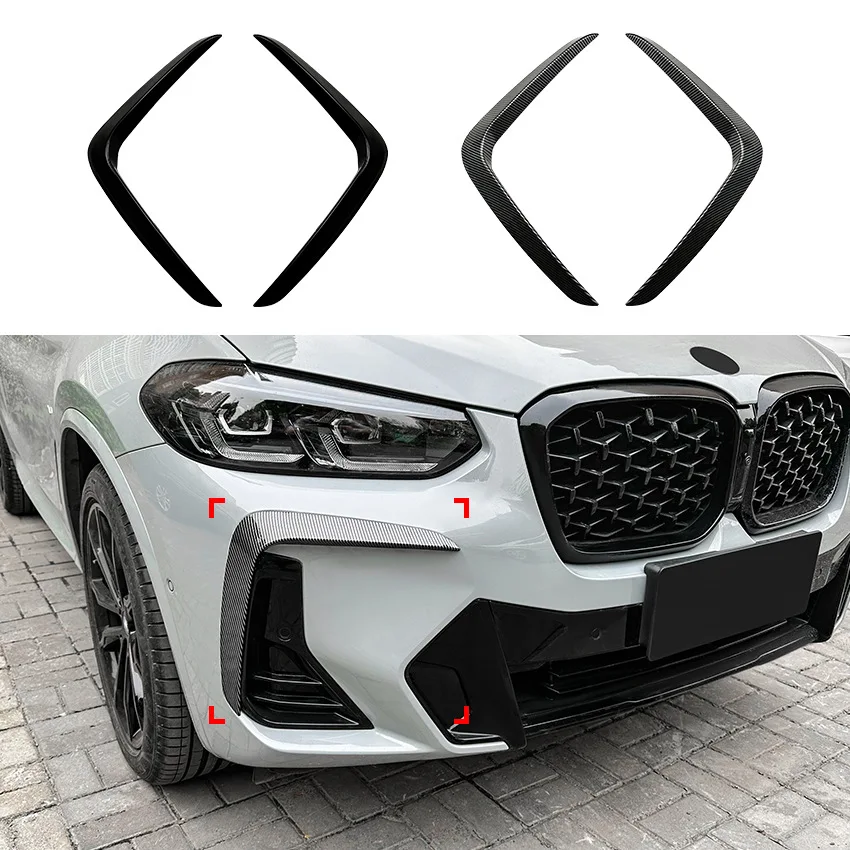 Für bmw x3 x4 g01 g02 m sport lci 2023 autoteile vorne luft messer  stoßstangen verkleidung canards spoiler lippe nebels chein werfer abdeckung  körper kit - AliExpress