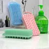2 in 1 Silicone Shower Brush Scrubber Double-Sided Soft Silicone Scalp Massager Shampoo Body Bath Brushes Foam Skin Clean Tools 2