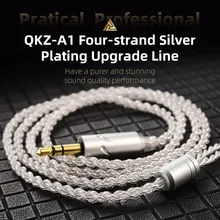 

QKZ A1 earphone silver-plated upgrade cable high-end core 0.75 2PIN plug 3.5MM earphone upgrade cable