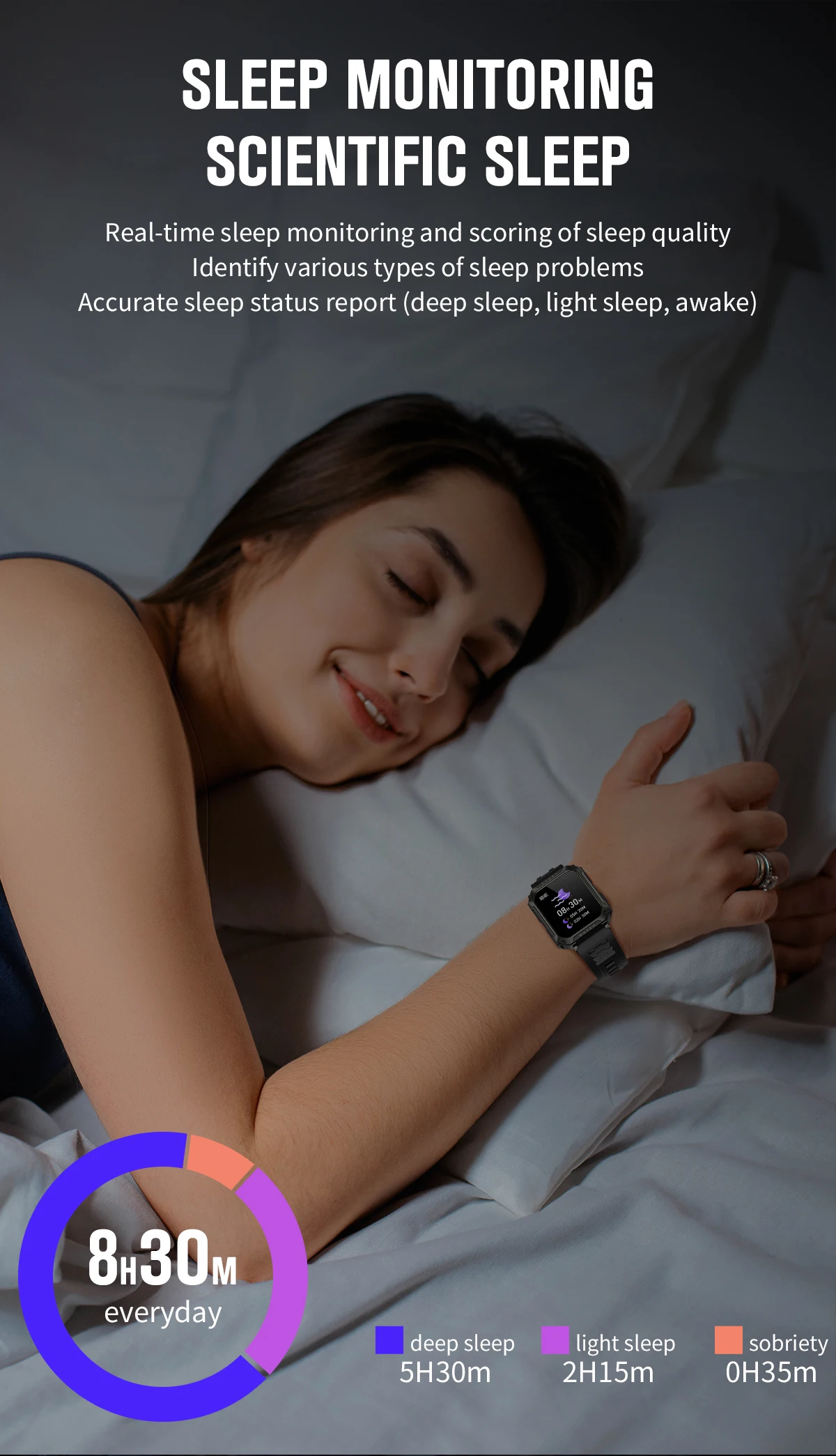 Montre connectée pour hommes 2,01 pouces, étanche, avec appels Bluetooth, montre connectée de sport pour Android