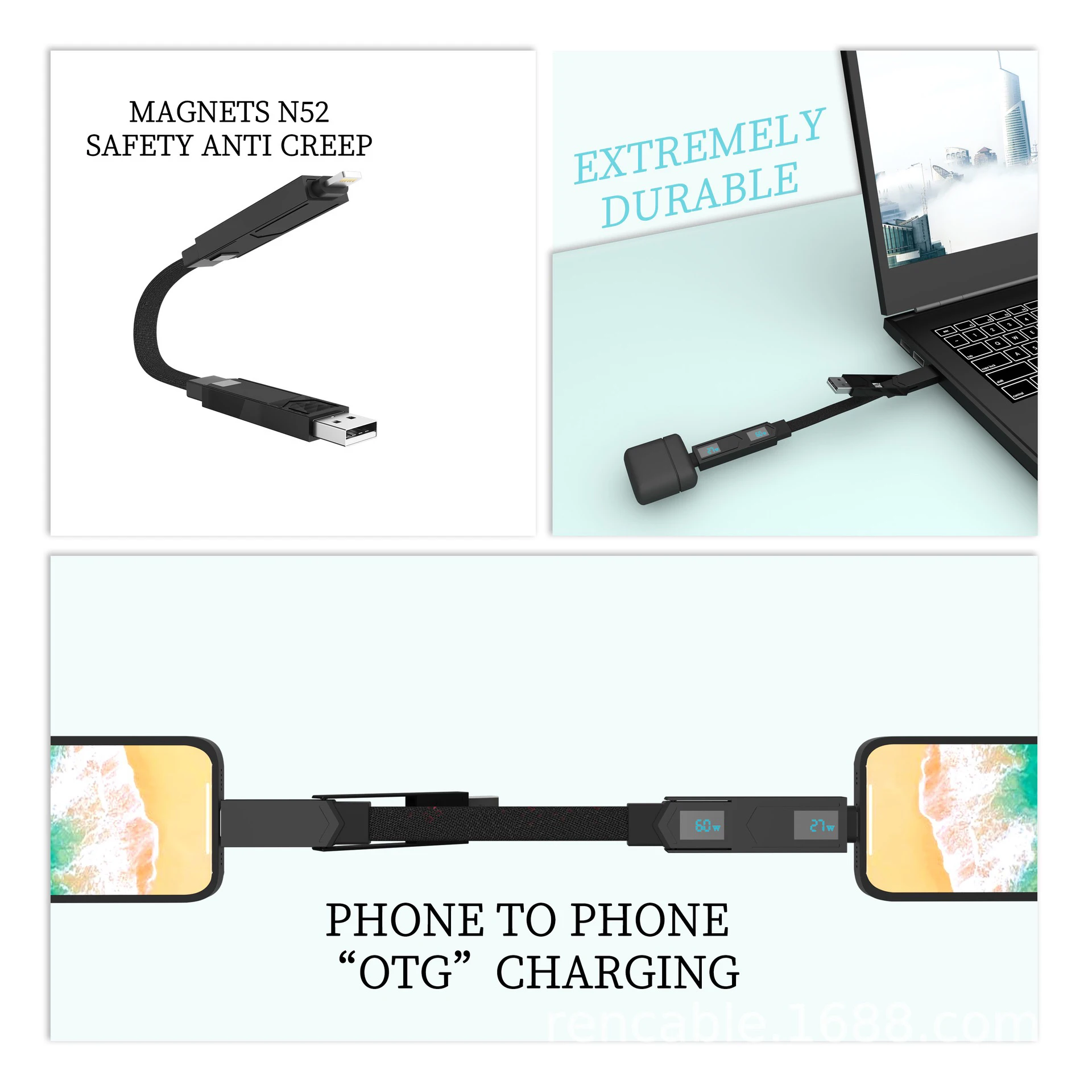 USB-C to Type-C PD 60W 디지털 디스플레이 데이터 케이블 USB-A 27W 고속 충전 케이블 키체인 랜야드 아이폰 프로 삼성용