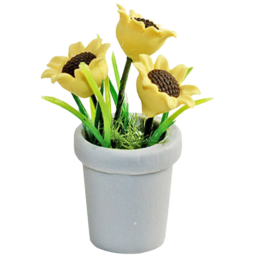 

House Potted Plant Mini Decoration Tiny Bonsai Furniture Fake Plants Resin