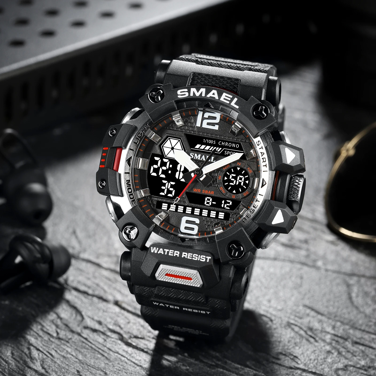 Quartz Watch Men Waterproof Watches Janpenese Quartz Chronograph Heavy-Duty Watch Men Alarm Electronic Wristwatch
