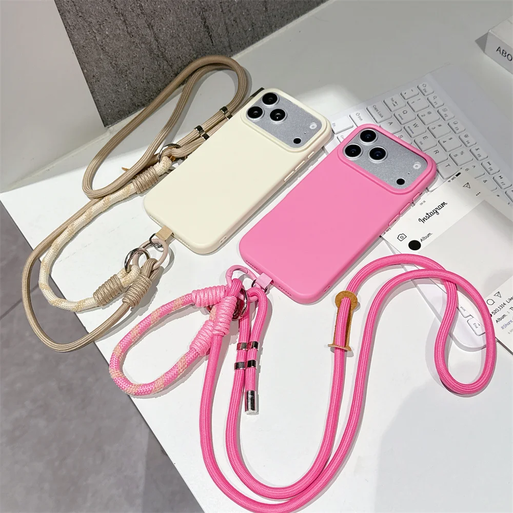 Adjustable Crossbody Lanyard with Soft Matte Finish Cover - Solid Color