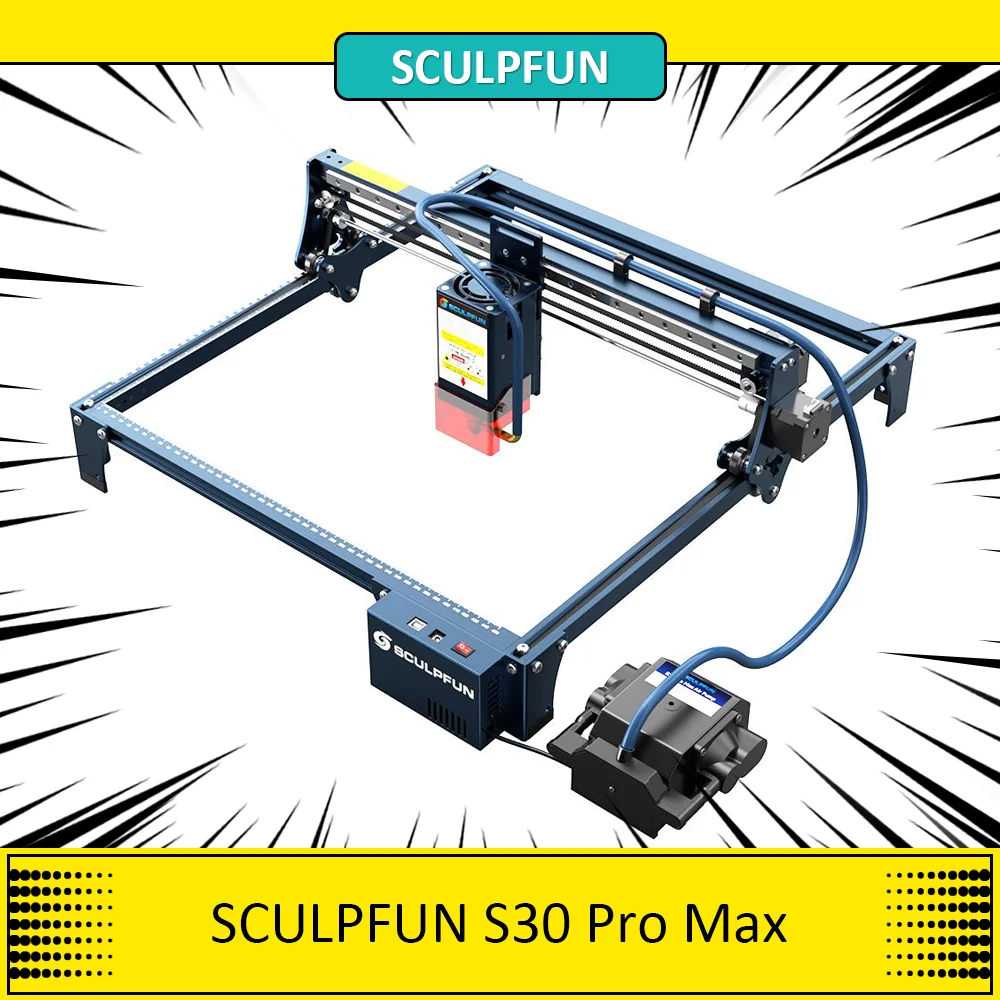 Ssculfun S30 Pro Max 20W Laser Engraver Cutter, Automatic Air-Assist, 0.08X0.1Mm Laser Focus Scheda Madre A 32 Bit, 410X400